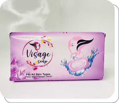 Purple Soap bar with lavender flowers.