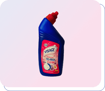 Visage Toilet Cleaner bottle with a toilet brush.